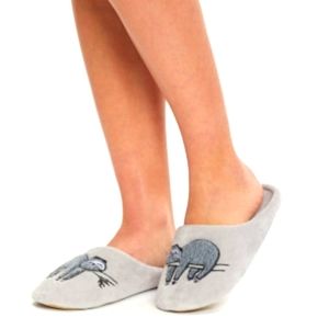 Plush clog sloth slipper